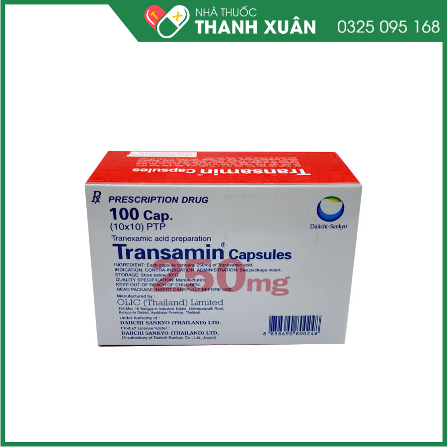 Transamin điều trị chảy máu do tăng tiêu fibrin